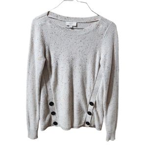 Speckled Loft sweater with wooden buttons